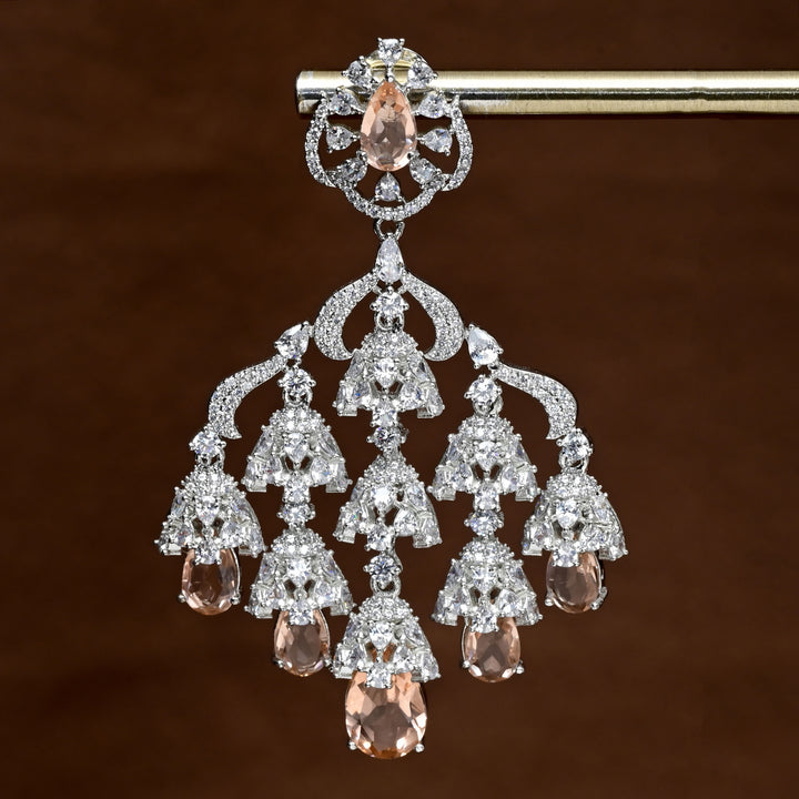 CZ White Gold Earrings
