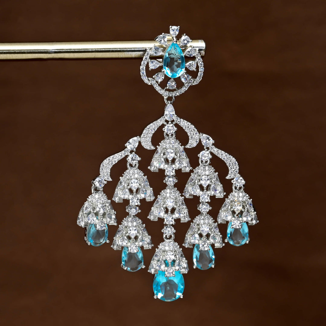 CZ White Gold Earrings