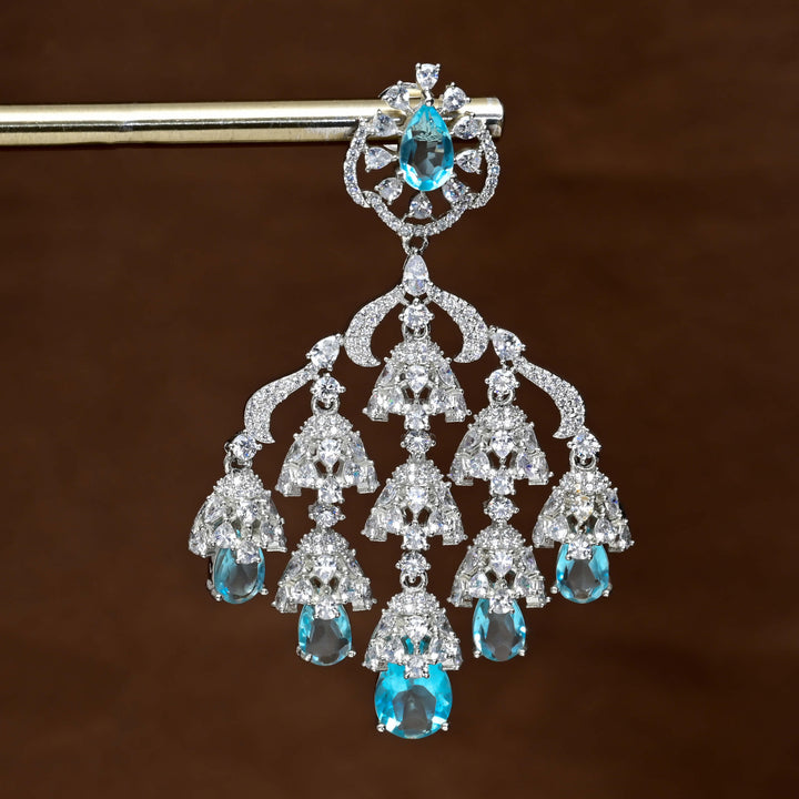 CZ White Gold Earrings