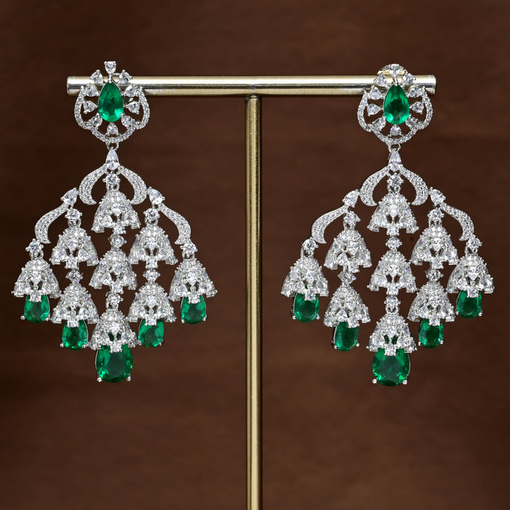 CZ White Gold Earrings