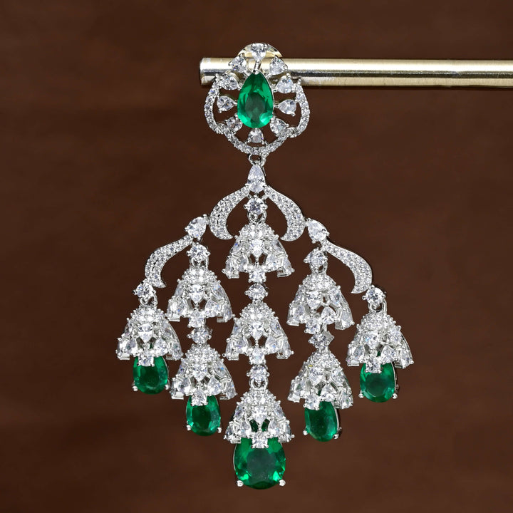 CZ White Gold Earrings