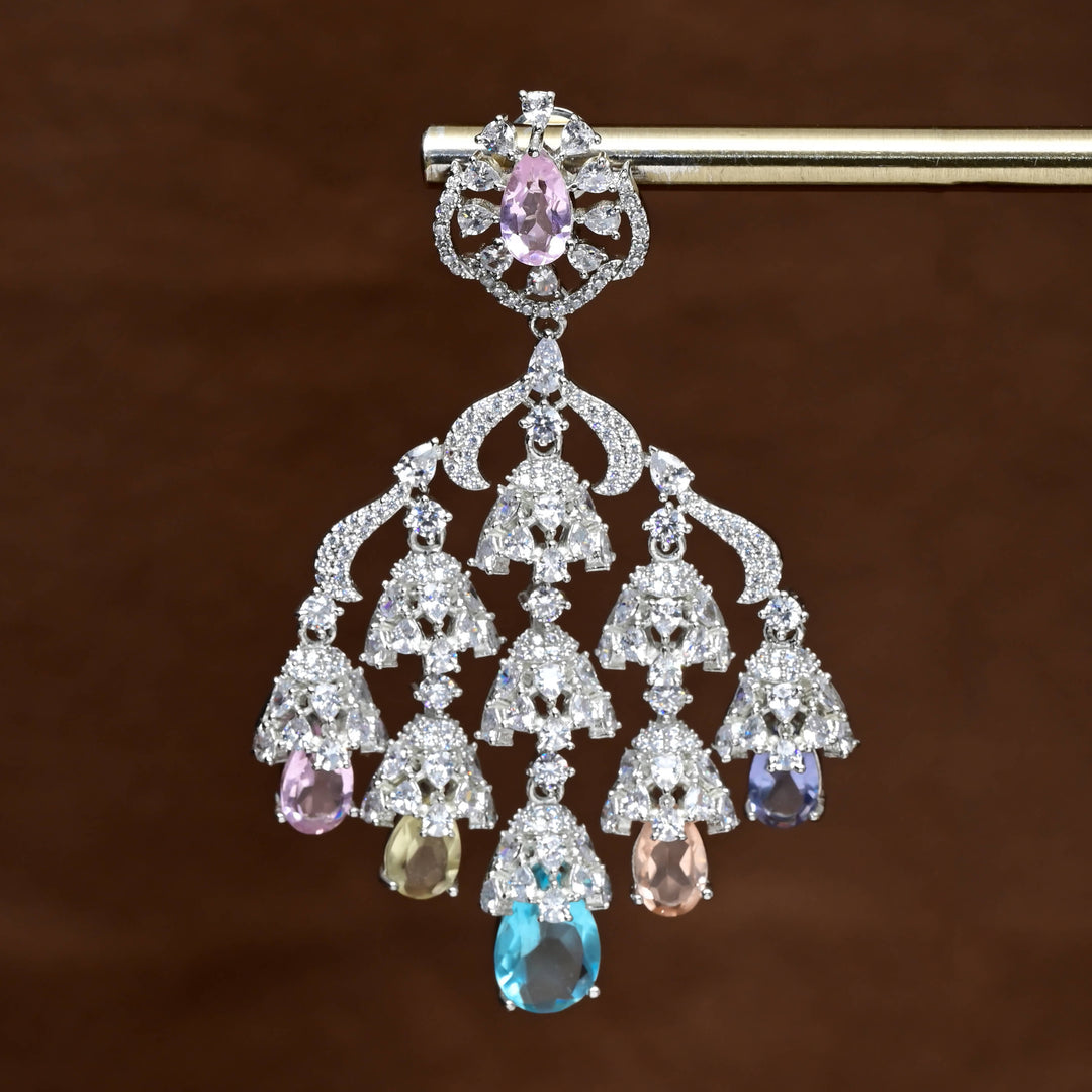 CZ White Gold Earrings