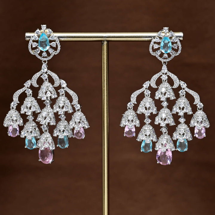 CZ White Gold Earrings