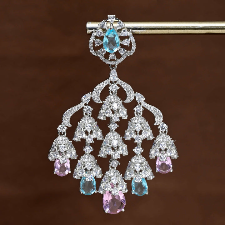 CZ White Gold Earrings