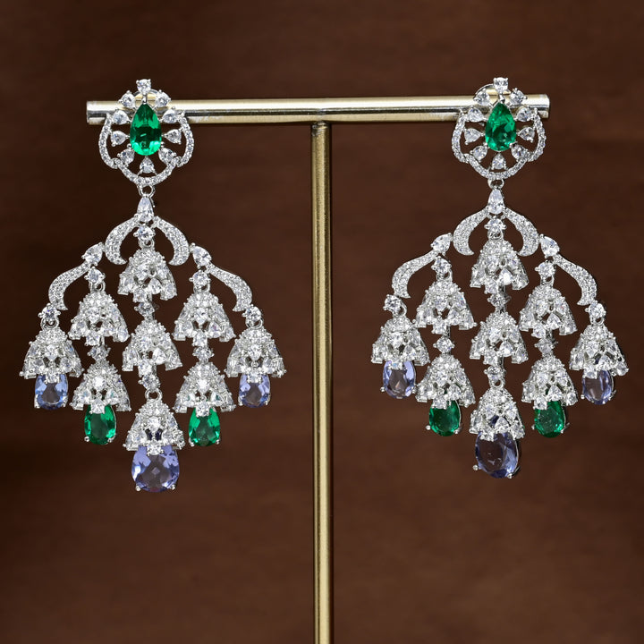 CZ White Gold Earrings