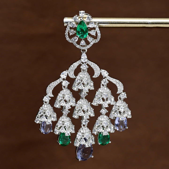 CZ White Gold Earrings