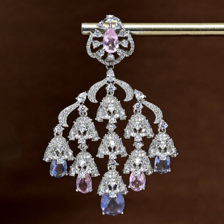 CZ White Gold Earrings