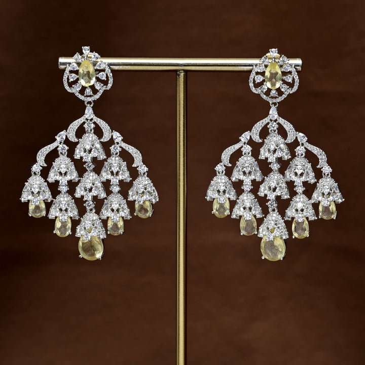 CZ White Gold Earrings