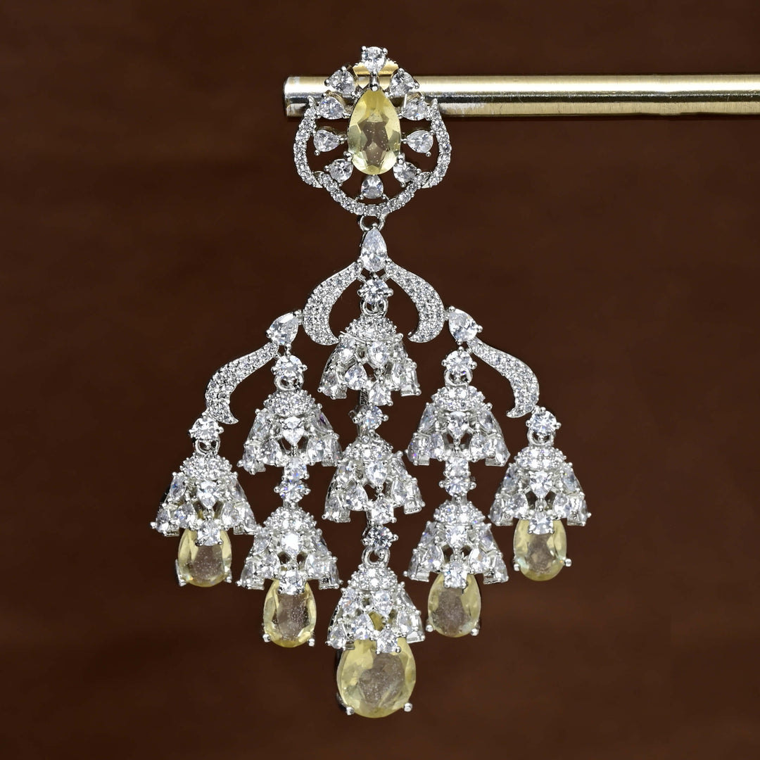CZ White Gold Earrings