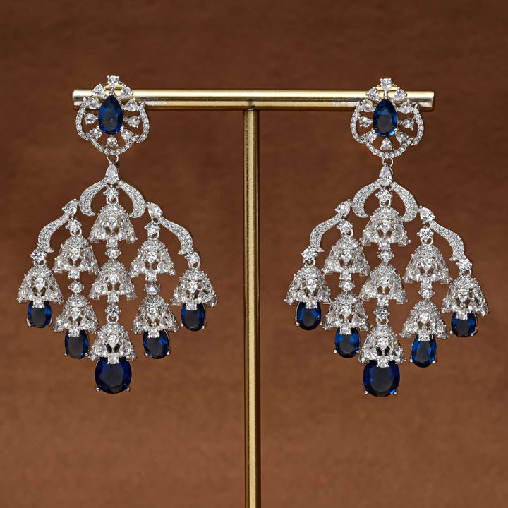 CZ White Gold Earrings