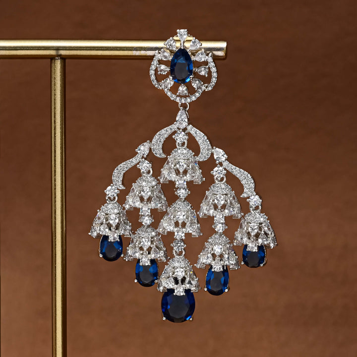 CZ White Gold Earrings