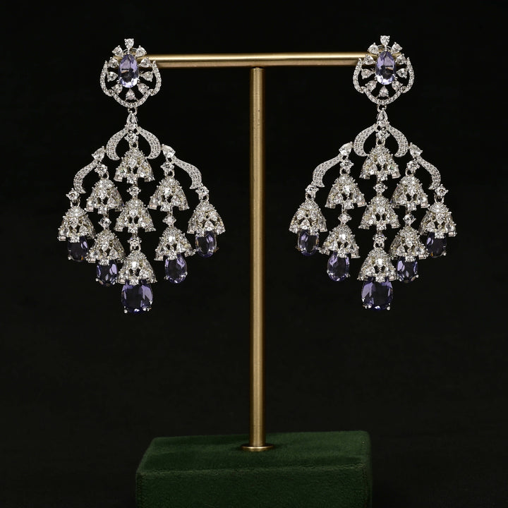 CZ White Gold Earrings