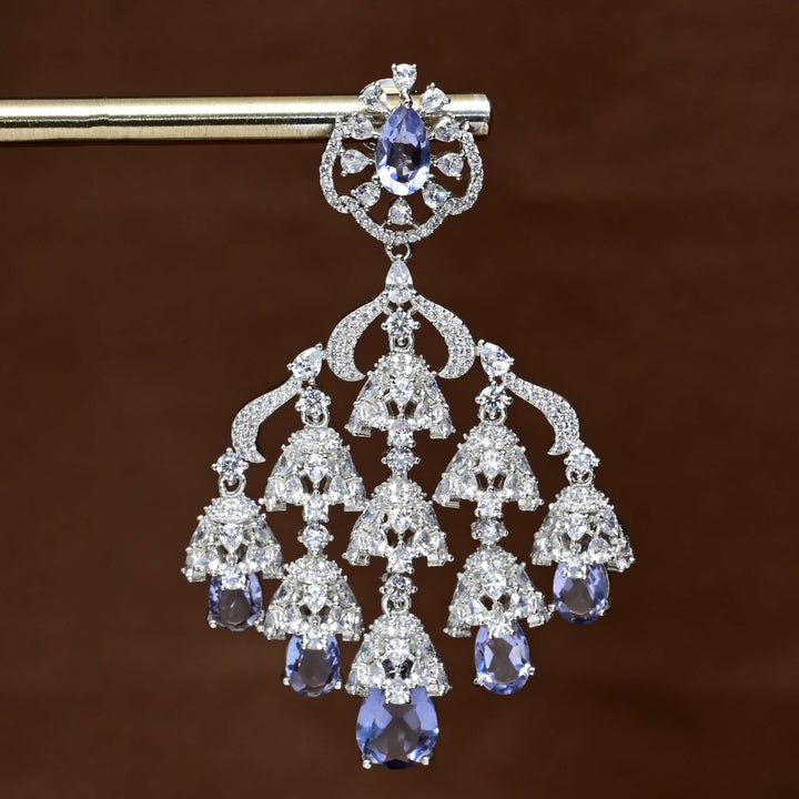 CZ White Gold Earrings