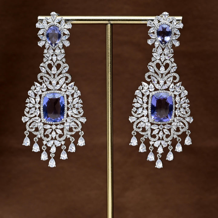 CZ White Gold Earrings