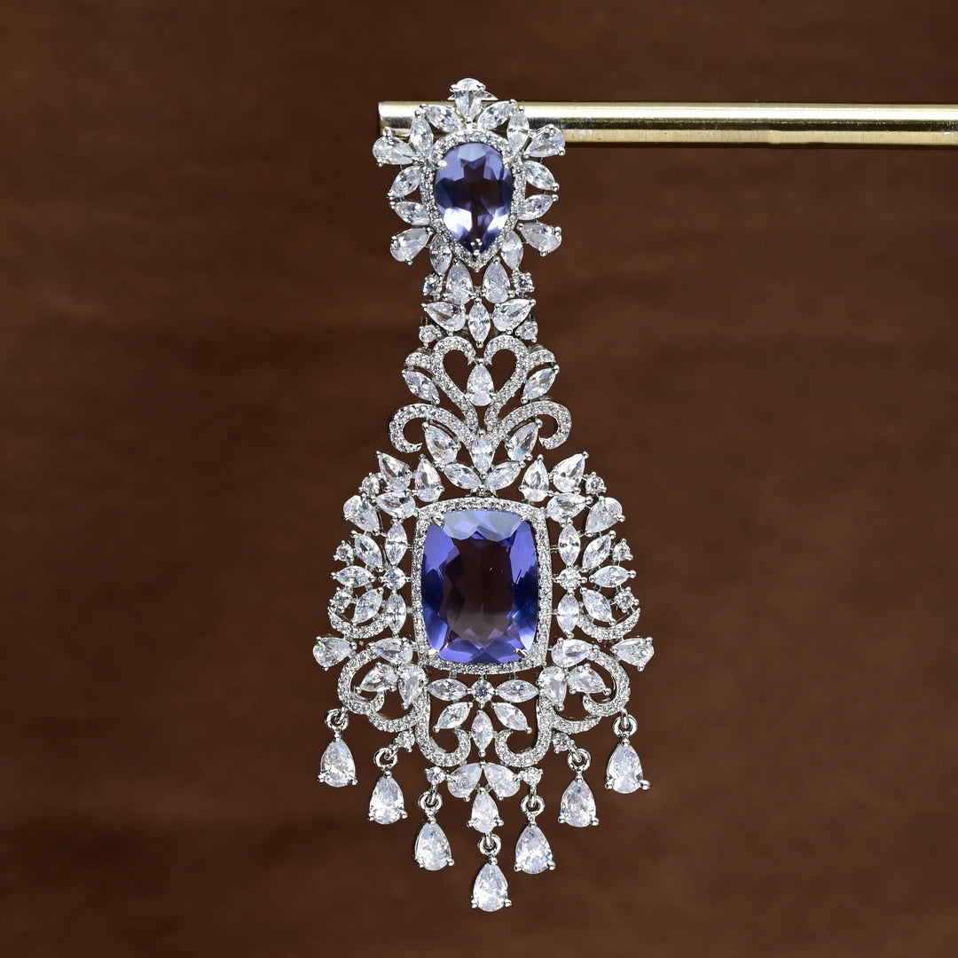 CZ White Gold Earrings