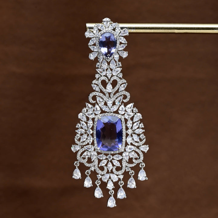 CZ White Gold Earrings