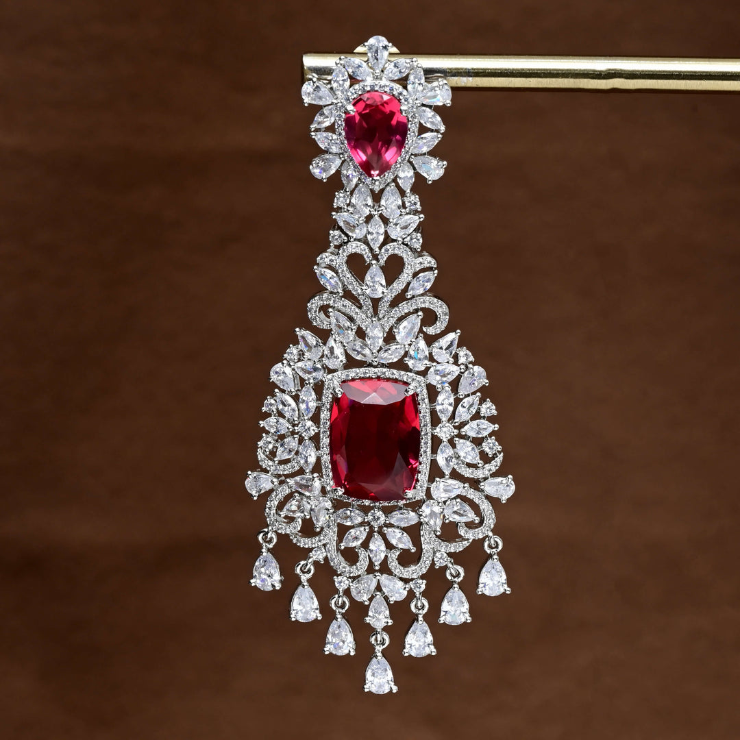 CZ White Gold Earrings