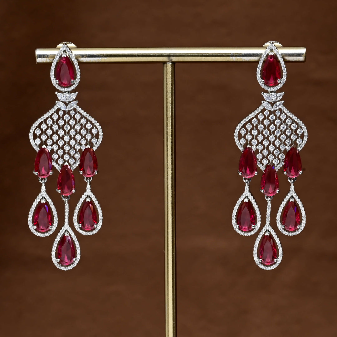 CZ white Gold Earrings