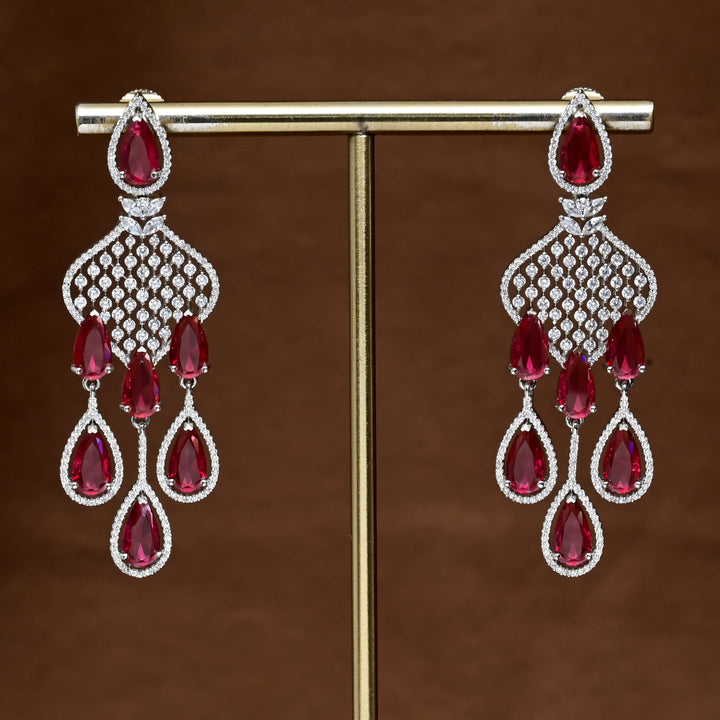 CZ white Gold Earrings