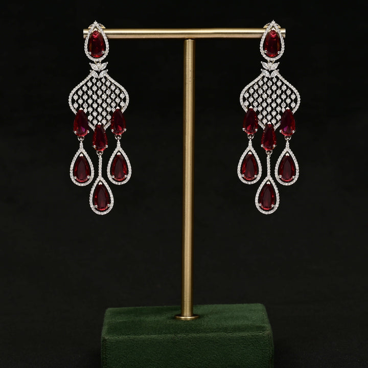 CZ white Gold Earrings
