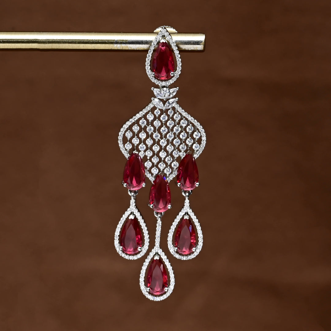 CZ white Gold Earrings