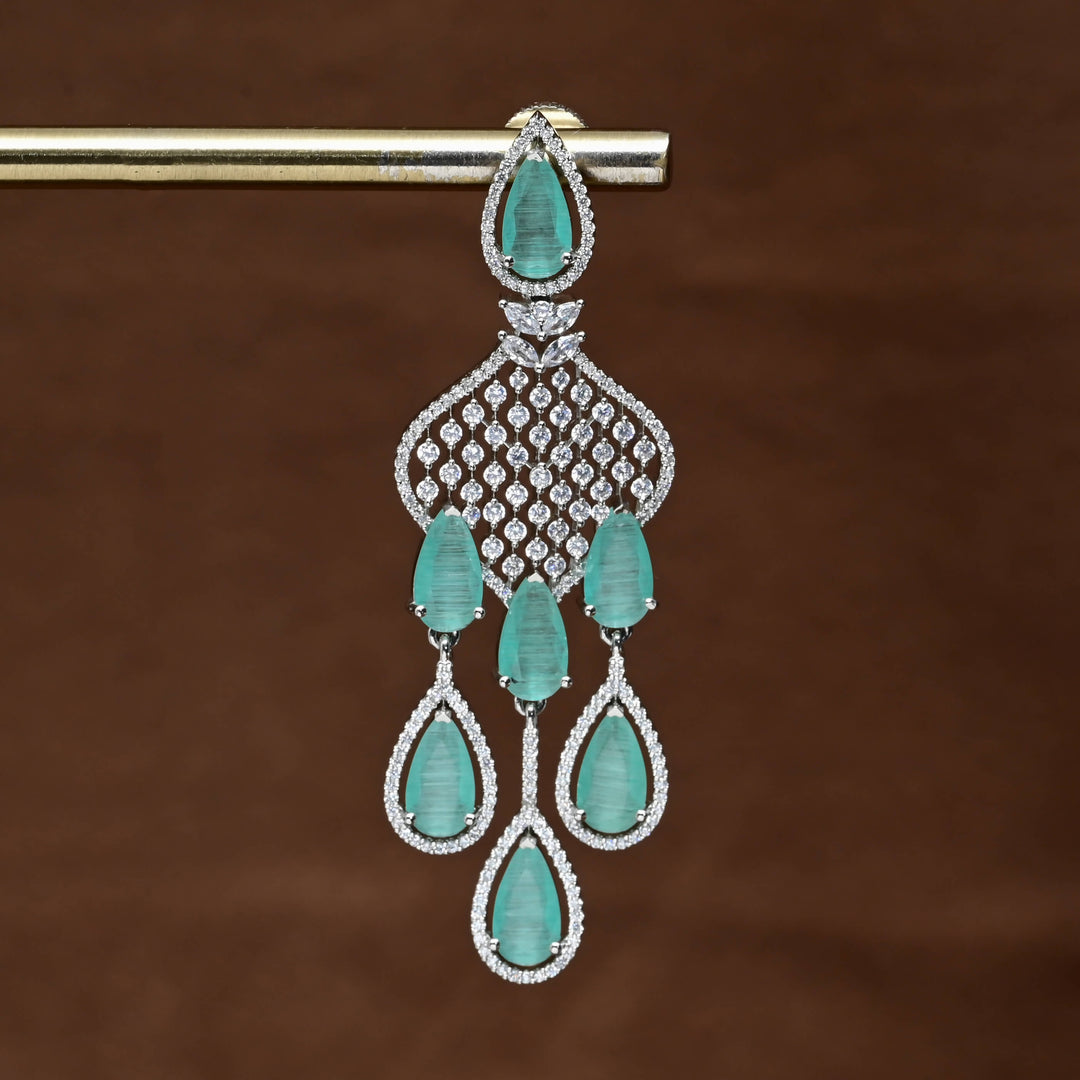 CZ White Gold Earrings