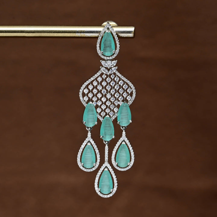 CZ White Gold Earrings