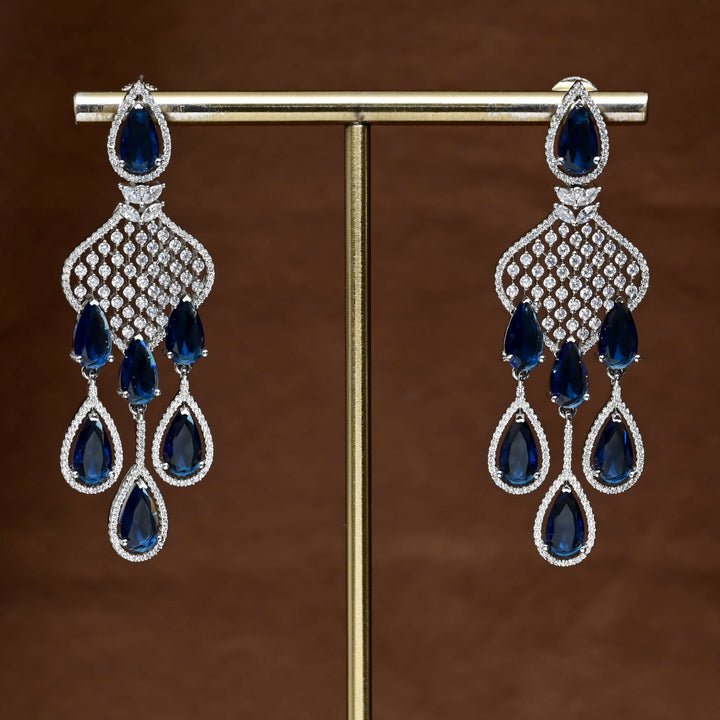 CZ White Gold Earrings