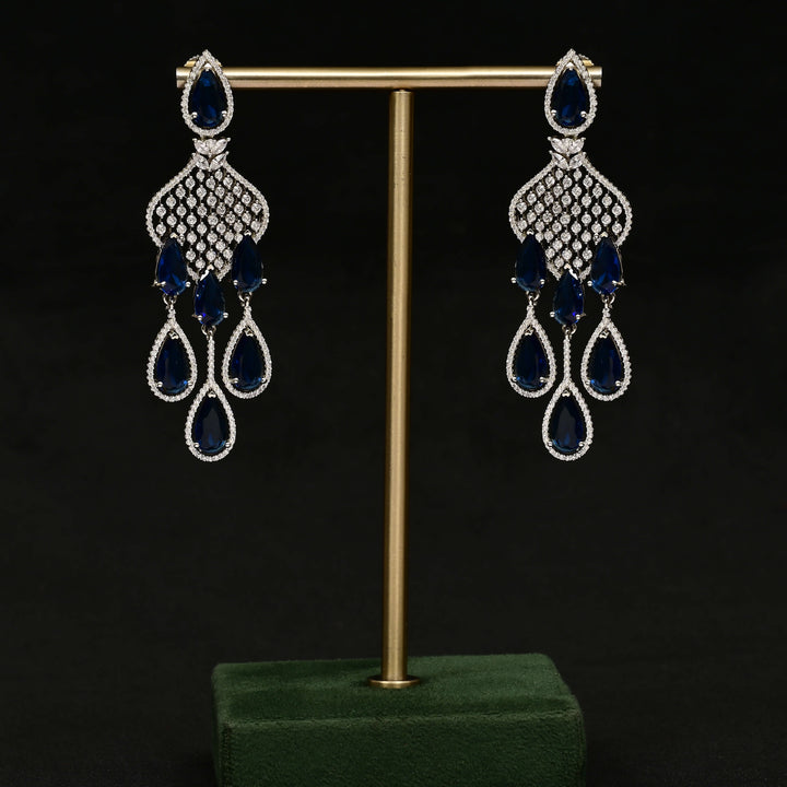 CZ White Gold Earrings