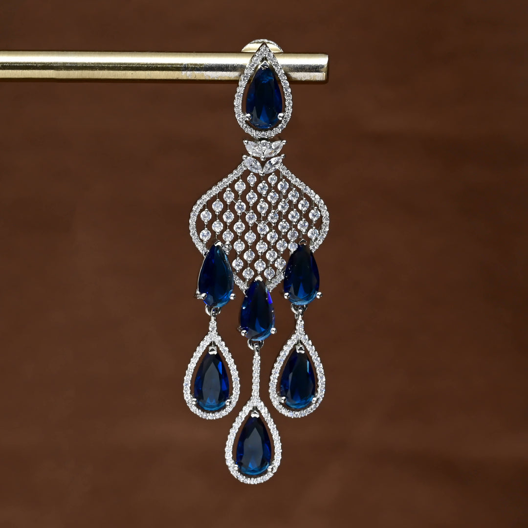 CZ White Gold Earrings