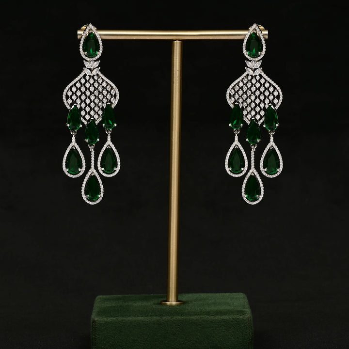 CZ White Gold Earrings
