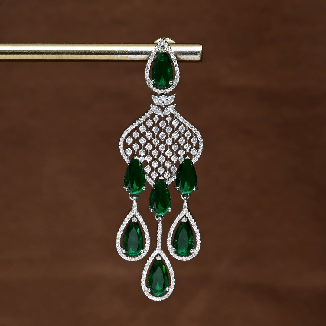 CZ White Gold Earrings
