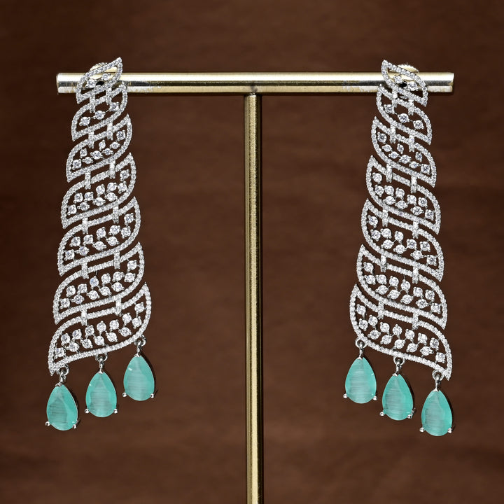 CZ White Gold Earrings