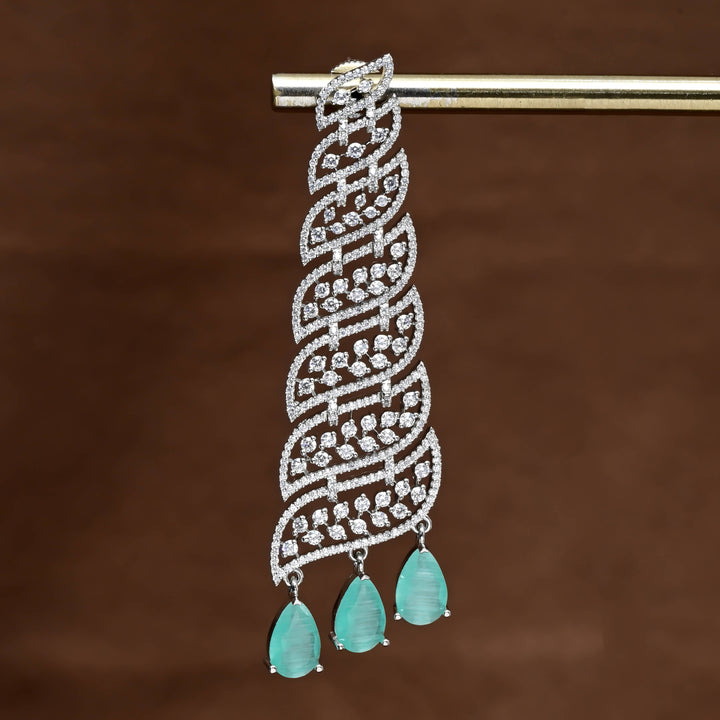 CZ White Gold Earrings