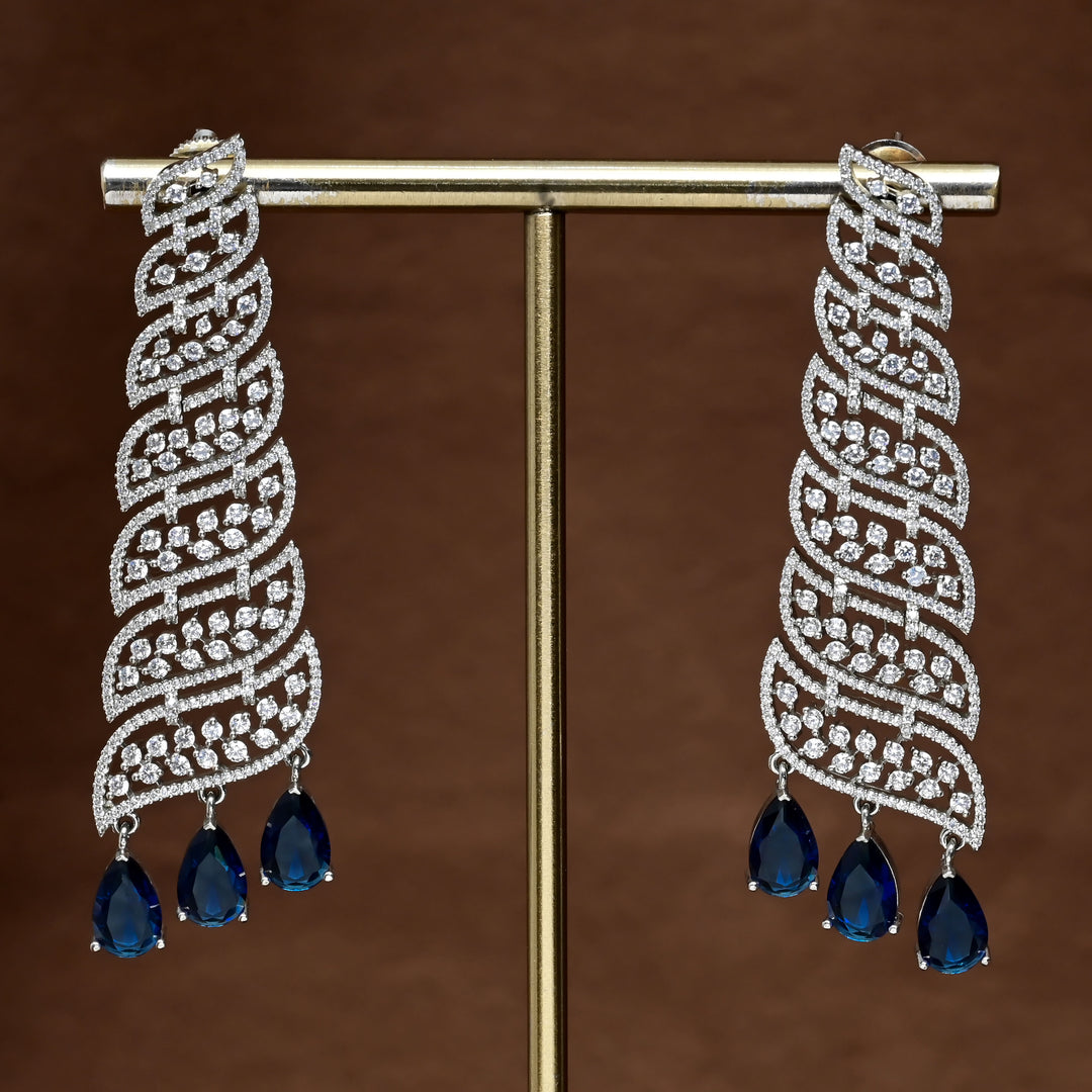 CZ White Gold Earings