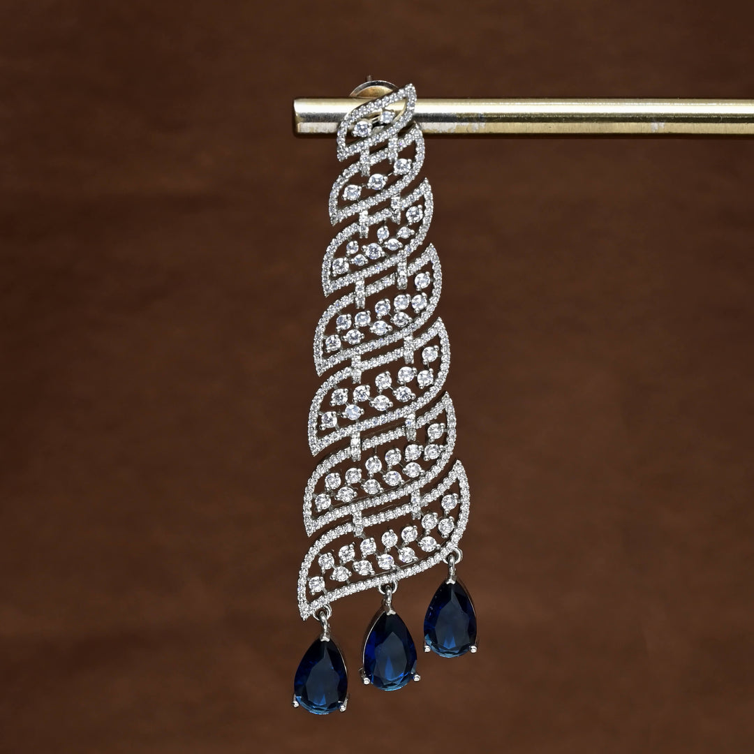 CZ White Gold Earings