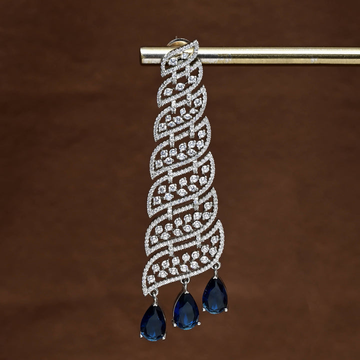 CZ White Gold Earings