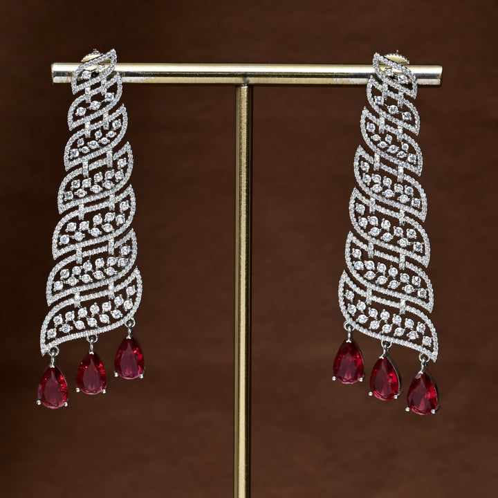 CZ White Gold Earrings