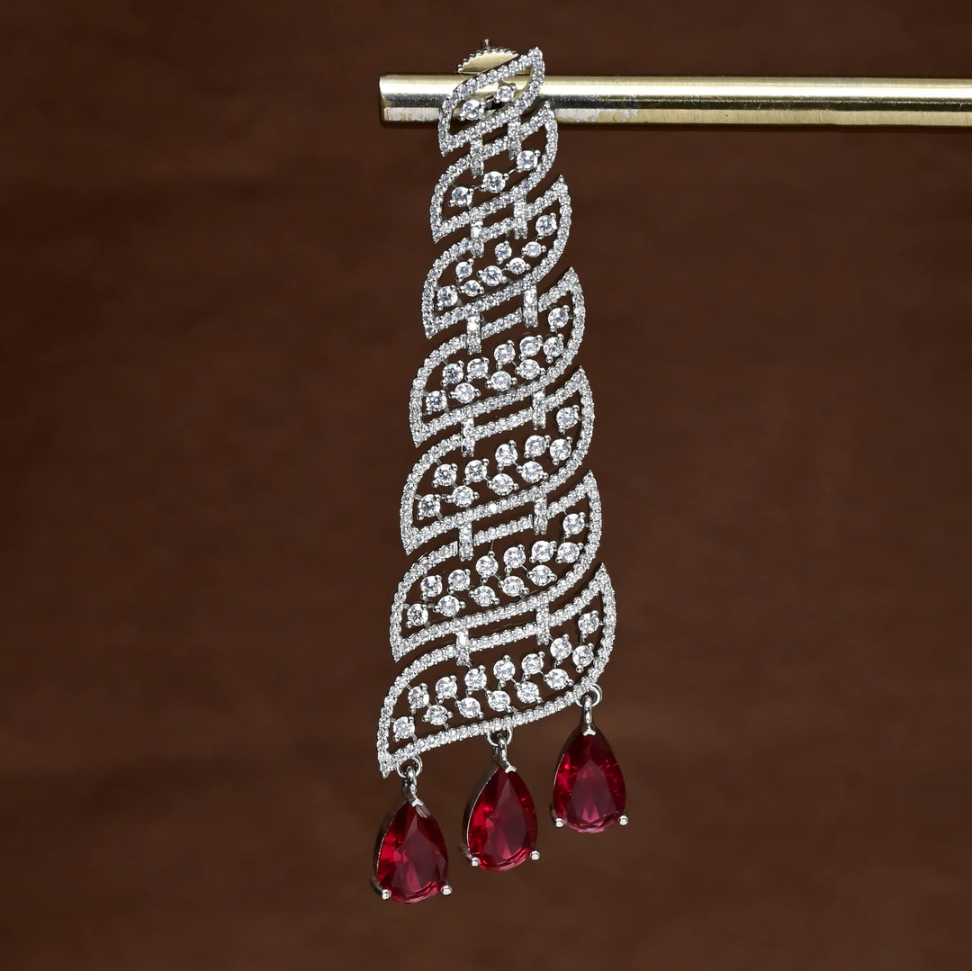 CZ White Gold Earrings