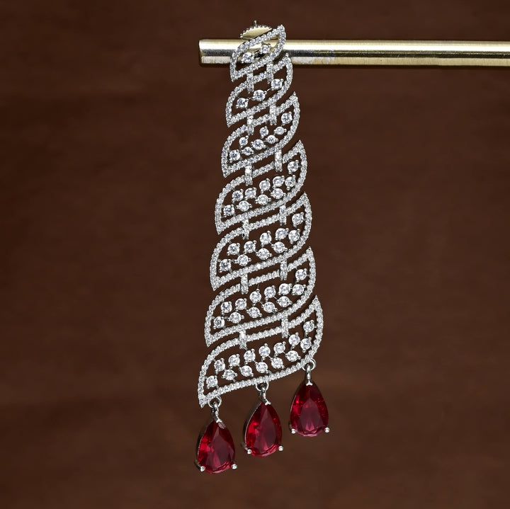 CZ White Gold Earrings