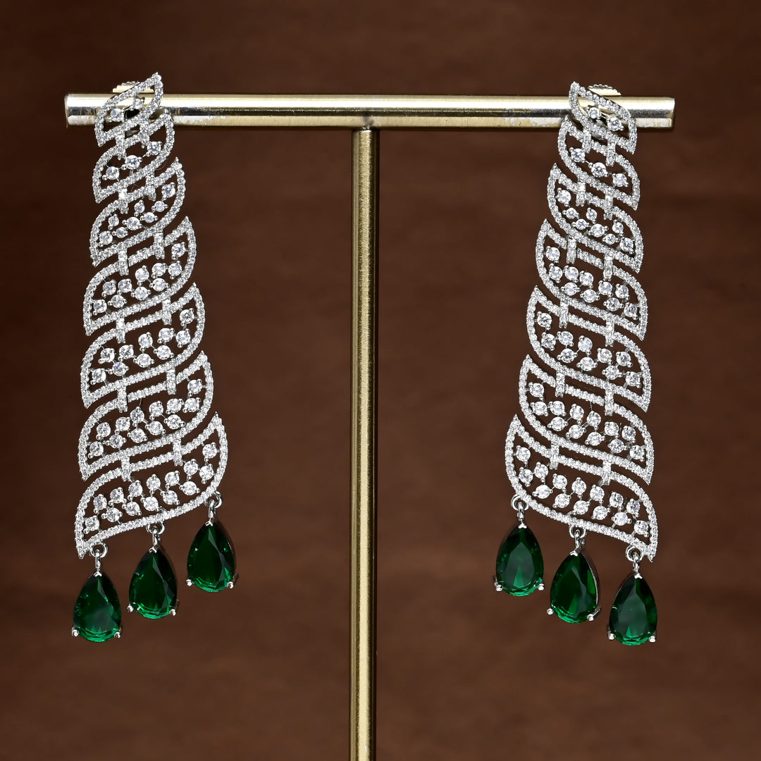 CZ White Gold Earrings