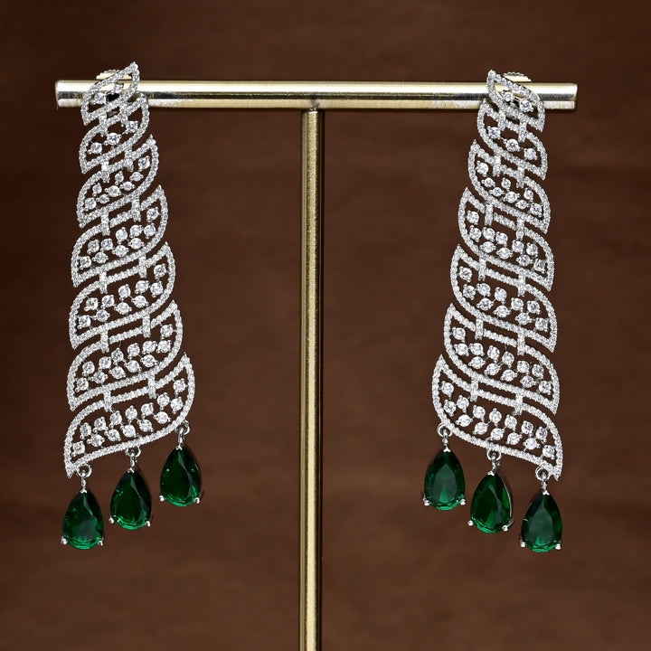 CZ White Gold Earrings
