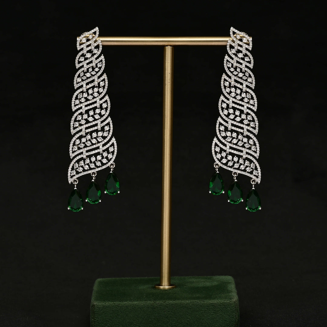 CZ White Gold Earrings