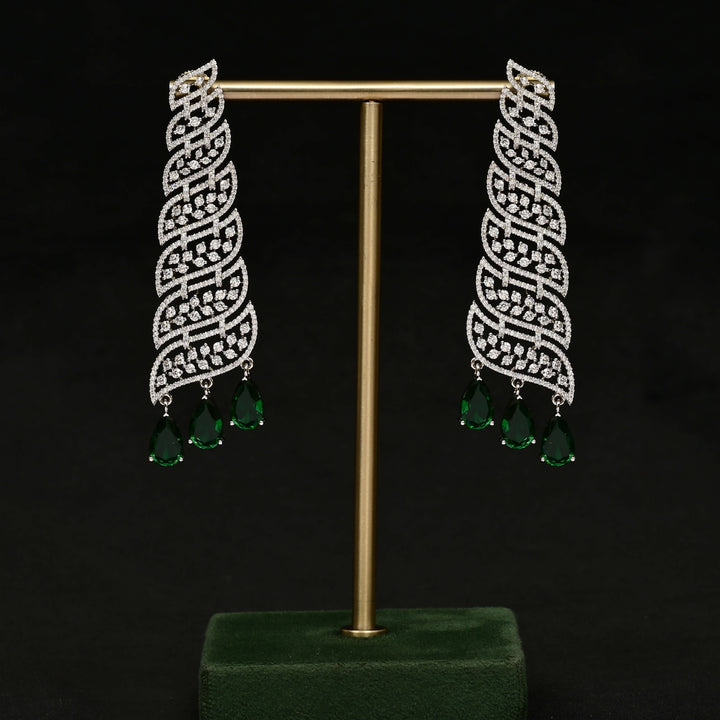 CZ White Gold Earrings