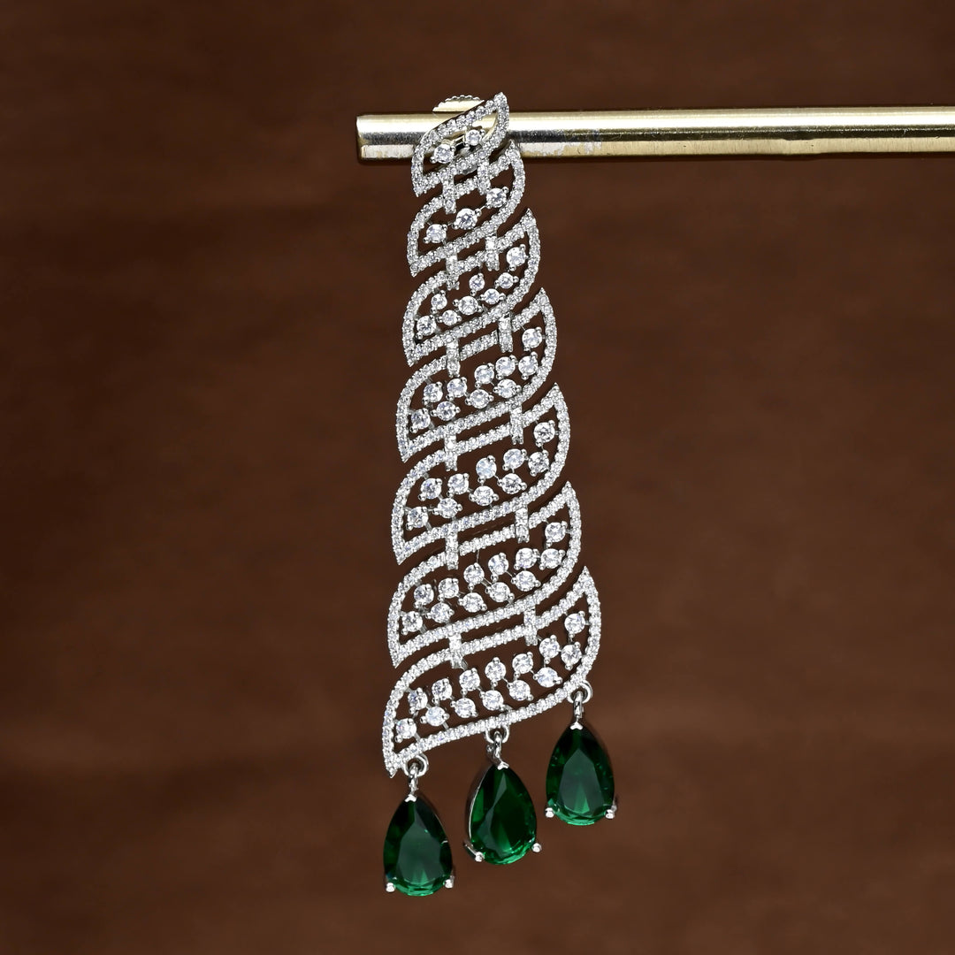 CZ White Gold Earrings
