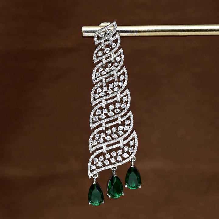 CZ White Gold Earrings