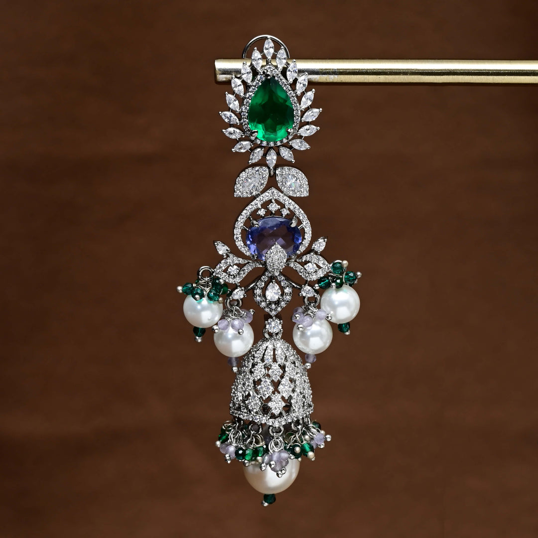 CZ White Gold Earrings