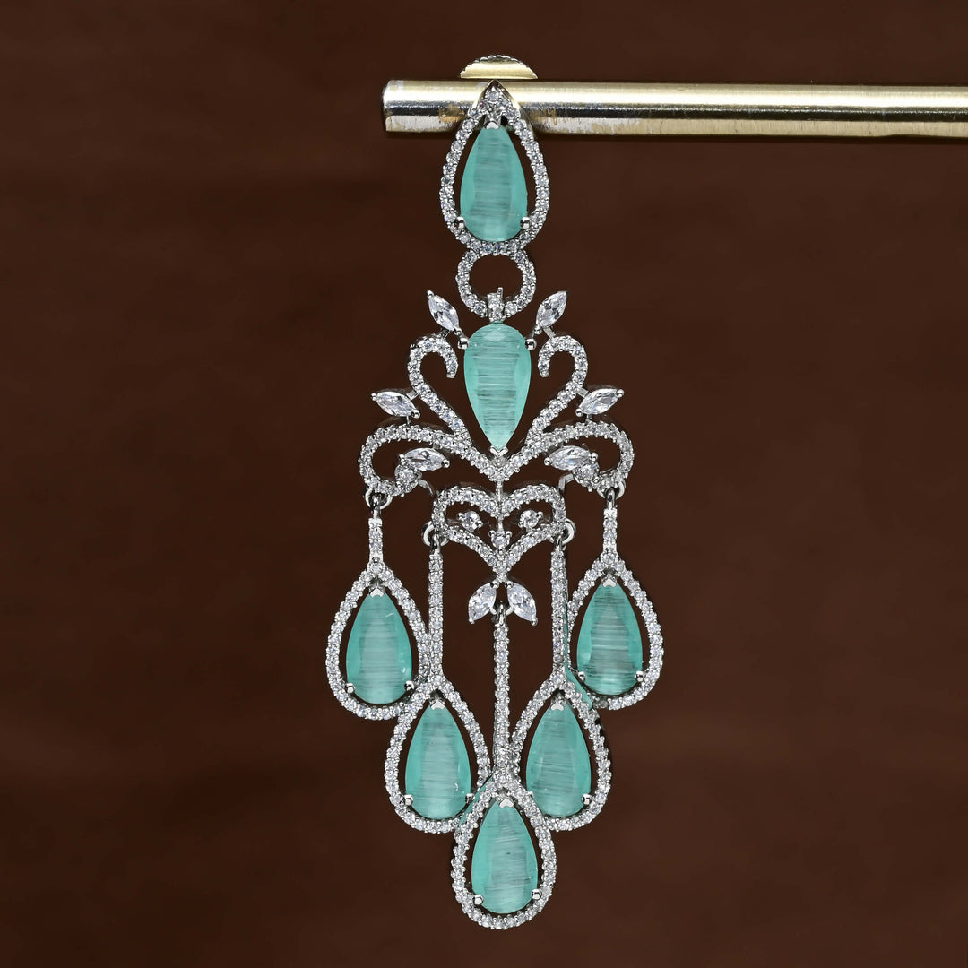 CZ White Gold Earrings