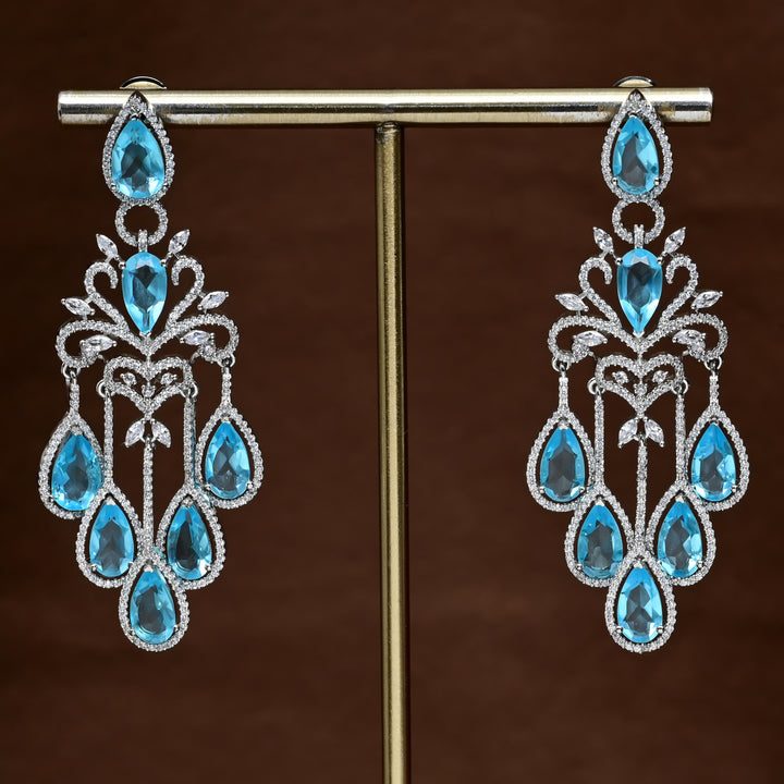 CZ White Gold Earrings