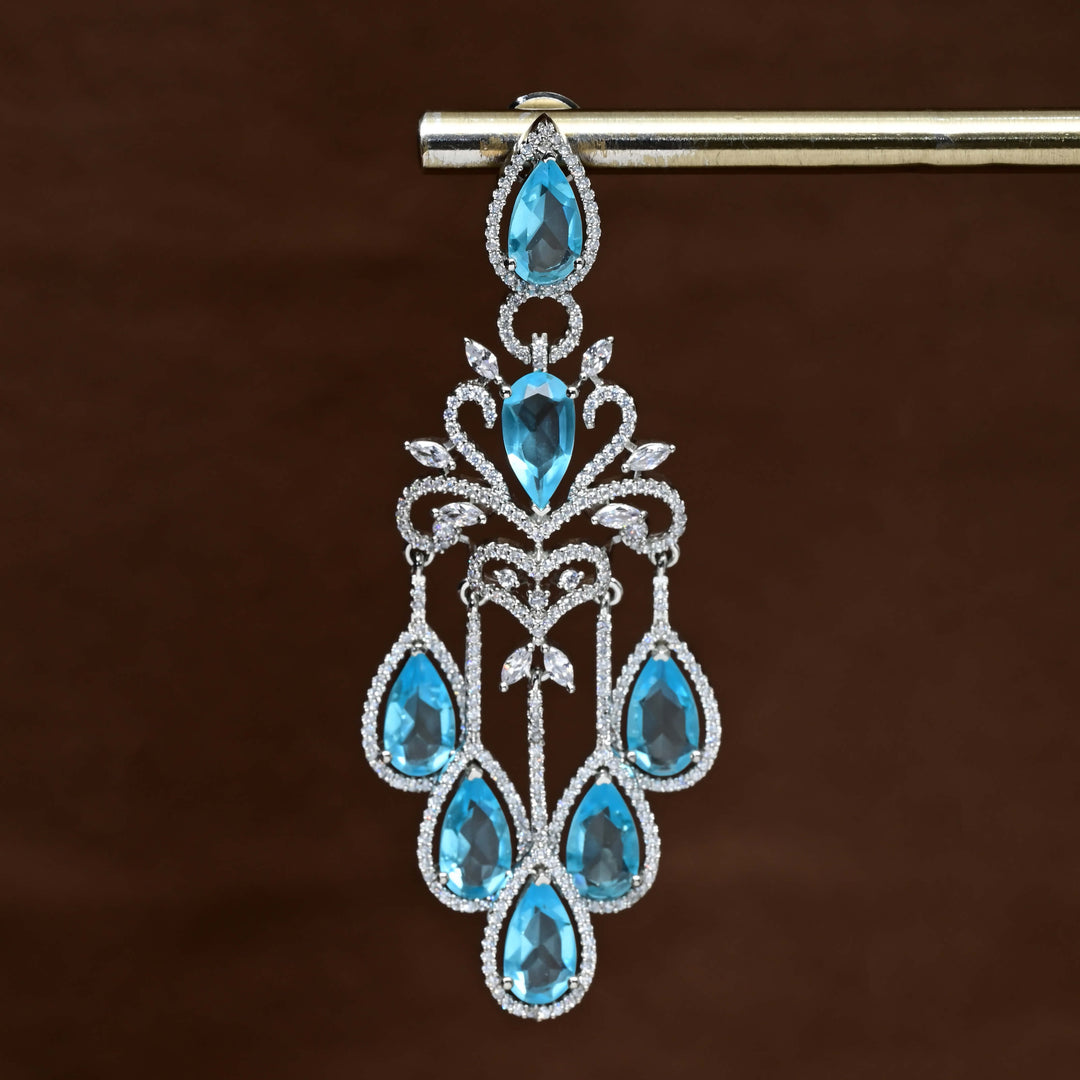CZ White Gold Earrings